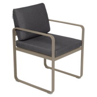 Fermob Bellevie dining armchair tuinstoel Nutmeg - Graphite - thumbnail