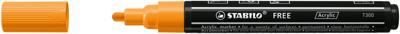 Acrylmarker stabilo free acrylic t300 oranje | 5 stuks