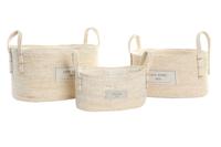 Basket spelset DKD Home Decor Natuurlijk Lichtbruin Natuurlijke Vezel Boho 34 x 23 x 20 cm 3 Onderdelen - thumbnail