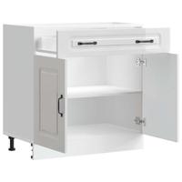 Keuken onderkast Kalmar bewerkt hout hoogglans wit - thumbnail