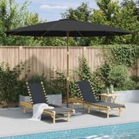VidaXL Parasol met houten paal 350 cm antraciet - thumbnail