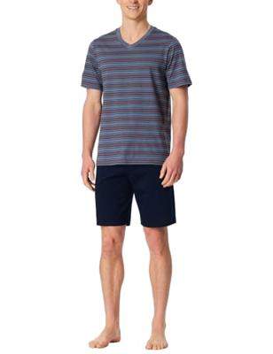 Schiesser Schiesser Heren Pyjama Short bluegrey 183588 54/XL