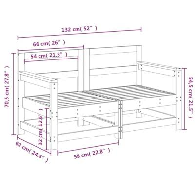 Tuinhoekbanken 2 st massief grenenhout zwart - thumbnail