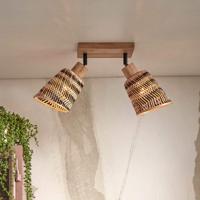 GOOD&MOJO Plafondlamp 'Java' 2-lamps, Bamboe, kleur Naturel/Zwart - thumbnail