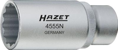 HAZET Inspuitproeiersgereedschap 4555N · 1/2 inch (12,5 mm) vierkant hol · Buitentwaalfkant profiel · SW 27 mm HAZET Inspuitproeiersgereedschap 4555N · 1/2 inch (12,5 mm) vierkant hol · Buitentwaalfkant profiel · SW 27 mm