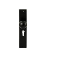 Hardbrass Knopkruk Sfera op rechthoekig langschild profielcilindergat 55mm - zwart - thumbnail