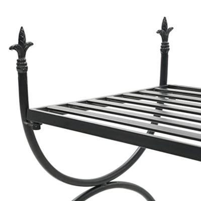 Bankje vintage stijl 83x42x55 cm metaal zwart - thumbnail