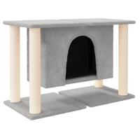 Kattenmeubel met sisal krabpalen 50 cm lichtgrijs - thumbnail