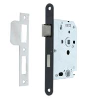 Dulimex Woningbouw WC-badkamerslot ronde voorplaat zwart - thumbnail