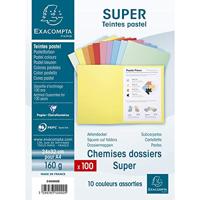 Exacompta dossiermap Super 180, voor ft A4, pak van 100 stuks, 10 geassorteerde kleuren - thumbnail