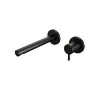 Inbouw Wastafelmengkraan Brauer Black Edition Coldstart Rechte Uitloop Korte Ronde Hendel Rechts Mat Zwart Met Rozetten - thumbnail