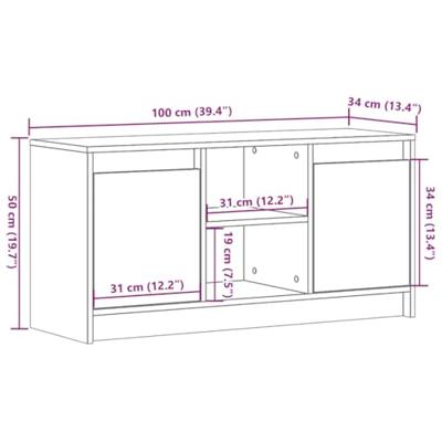 Tv-meubel met LED 100x34x50 cm bewerkt hout sonoma eikenkleurig