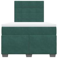 Boxspring met matras fluweel donkergroen 120x190 cm - thumbnail