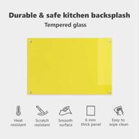 VidaXL Keuken spatscherm geel 90 x 60 cm gehard glas - thumbnail