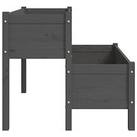 Plantenbak 110x84x75 cm massief grenenhout grijs - thumbnail