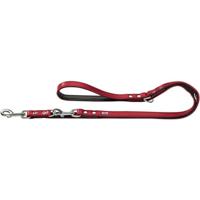 HUNTER BASIC verstelbare hondenriem voor honden, gecoat splitleer, kunstleer, weerbestendig, 1,8/200 cm, rood - thumbnail