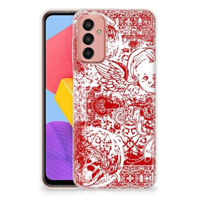 Silicone Back Case Samsung Galaxy M13 | M23 Angel Skull Rood