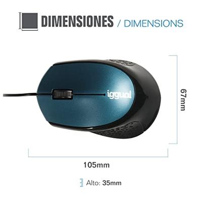 Muis iggual COM-ERGONOMIC-R 800 dpi Blauw Zwart/Blauw Muis iggual COM-ERGONOMIC-R 800 dpi Blauw Zwart/Blauw