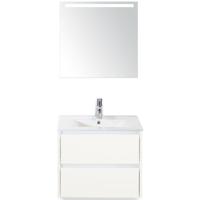 Dante Badmeubelset 60 cm - Wit Hoogglans - Keramische Wastafel Wit Enjoy met Sence Spiegel - thumbnail