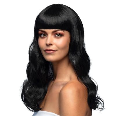 Pruik lang haar chique zwart