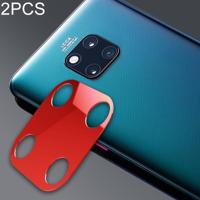 2 stuks 10D volledige dekking mobiele telefoon metalen Achteruitrij camera lens bescherming ring cover voor Huawei mate 20 Pro (rood) - thumbnail