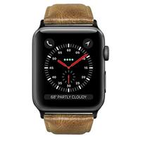 Luxe Echt Lederen bandje - Lichtbruin - Geschikt voor Apple Watch 38mm / 40mm / 41mm / 42mm - thumbnail