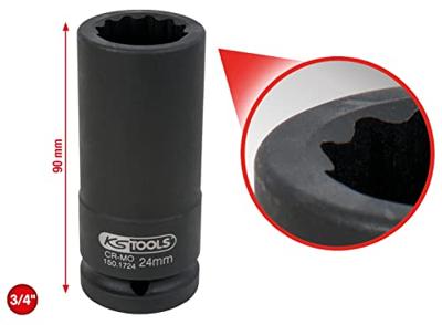 KS Tools 150.1724 3/4 12-kant aandrijfaskrachtsteekvoet, lang, 24 mm KS Tools 150.1724 3/4 12-kant aandrijfaskrachtsteekvoet, lang, 24 mm