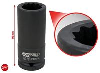 KS Tools 150.1724 3/4 12-kant aandrijfaskrachtsteekvoet, lang, 24 mm - thumbnail