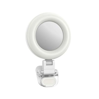 Telesin Mini Selfie Ringlamp met klem voor smartphone - wit