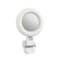 Telesin Mini Selfie Ringlamp met klem voor smartphone - wit - thumbnail