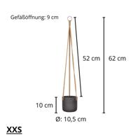 Rough Eco-line hangende bloempot XXS 11x10 cm Charlie zwart - thumbnail