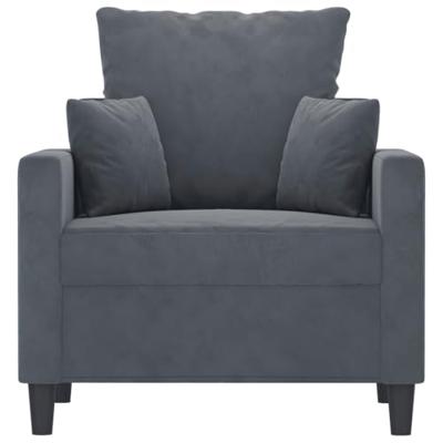 Fauteuil 60 cm fluweel donkergrijs