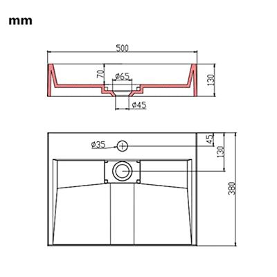 VidaXL Wastafel 50x38x13 cm mineraal gegoten/marmer gegoten wit