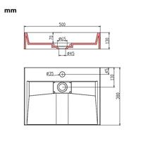 Wastafel 50x38x13 cm mineraal gegoten/marmer gegoten wit - thumbnail