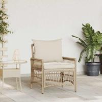 Tuinstoel Beige 60 x 70 x 78cm poly rattan - thumbnail