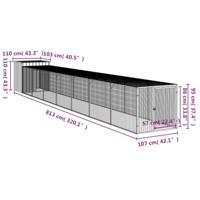 Kippenhok met ren 110x813x110 cm gegalvaniseerd staal antraciet - thumbnail