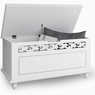 Monzana Houten Opbergkist in Wit - thumbnail