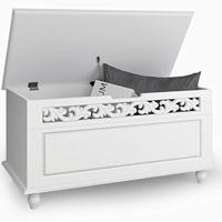 Monzana Houten Opbergkist in Wit - thumbnail