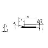 Ersa 842 ED LF Soldeerpunt Beitelvorm, Ersadur Grootte soldeerpunt 3.2 mm Inhoud: 1 stuk(s) - thumbnail