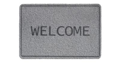 Hamat deurmat Curly welcome 40x60cm grijs