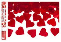 Confetti kanon 40 cm rode hartjes - thumbnail
