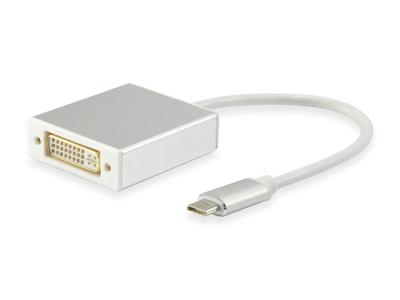 Equip 133453 USB Type C DVI Wit kabeladapter/verloopstukje