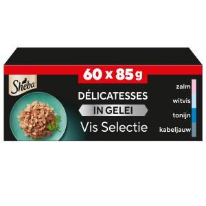 Sheba Delicatesses Vis Selectie in gelei natvoer kat (maaltijdzakjes, maxipack) 60 x 85 g Sheba Delicatesses Vis Selectie in gelei natvoer kat (maaltijdzakjes, maxipack) 60 x 85 g