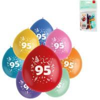 Folat ballonnen party pop cijfer 95 kleurmix 23 cm 8 stuks | 24 stuks - thumbnail