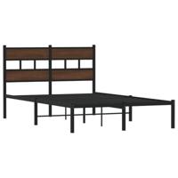 Bedframe met hoofdbord zonder matras bruin eiken 120x190 cm - thumbnail