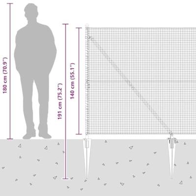 VidaXL Afrasteringspaal groen 10 x 1,4 m (19 x 19 mm gaas)