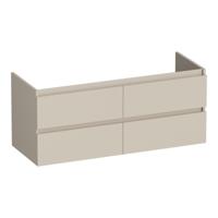 Brauer Joy - Onderkast - 120 cm - met 4 Softclose Lades Greeploos en 2 Sifon Uitsparingen - Mat Beige - thumbnail