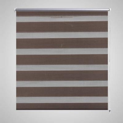 VidaXL Zebra rolgordijn 50,9x100 cm stofbreedte 46,7 cm koffiebruin