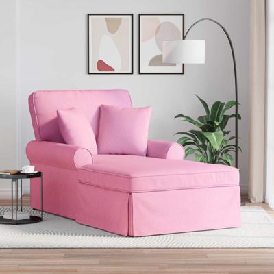 Chaise Lounge met Rok met kussen Roze 91 x 157 x 91 cm Stof Chaise Lounge met Rok met kussen Roze 91 x 157 x 91 cm Stof