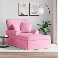 Chaise Lounge met Rok met kussen Roze 91 x 157 x 91 cm Stof - thumbnail